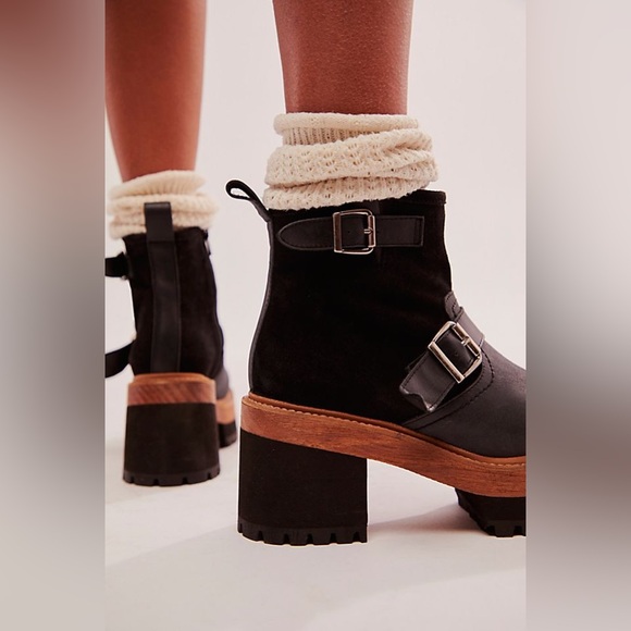 🆕 FREE PEOPLE | CARTER CROP PLATFORM BOOT | BLACK | SIZE: US 8 - Picture 3 of 7